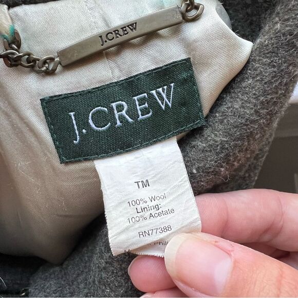 Vintage J.Crew Wool Olive Green Peacoat Medium - Picture 4 of 4